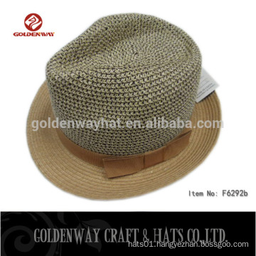 dark color men's straw hat flat brim bowler hats cheap for promotional